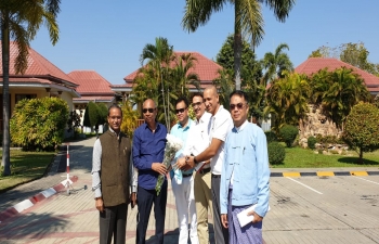 National Highways Authority of India  officers stationed in Monwya greeting and briefing Hon'ble Speaker, Manipur Legislative Assembly about the progress of Yargyi- Kalewa Upgradation of Road project