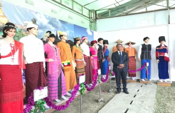 Celebration of 72nd Union Day of Myanmar in Mandalay. Mr. Nandan Singh Bhaisora, Consul General congratulating Hon'ble CM and other Ministers of Mandalay Region Government