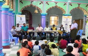 Presentation of Books on  Hindi language to the students attending Hindi classes and on Indian Culture, Yoga, Mahatma Gandhi etc to Indian Community at Sri Krishna Temple, Pyin Oo Lwin.