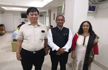 Consul General meeting with H.E. Mr. Moe Kyaw Aung, Ambassador of Myanmar in India and discussing about bilateral relations between the two countries.