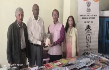 As part of Outreach Programme, CG meeting with Indian Community at Kalaw, Scholarship Awareness and  distribution of books on Indian Culture, Yoga, Hindi CBSE Class 1 to 10, Mahatma Gandhi etc.  on the occasion of 150th Birth Anniversary of Mahatma Gandhi